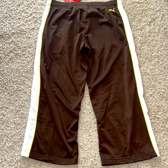 NWT⭐️PUMA🐆CAPRI PANTS🤎Brown, White & Bright Lime Size LARGE💚BRAND NEW w/Tags! - Picture 3 of 13